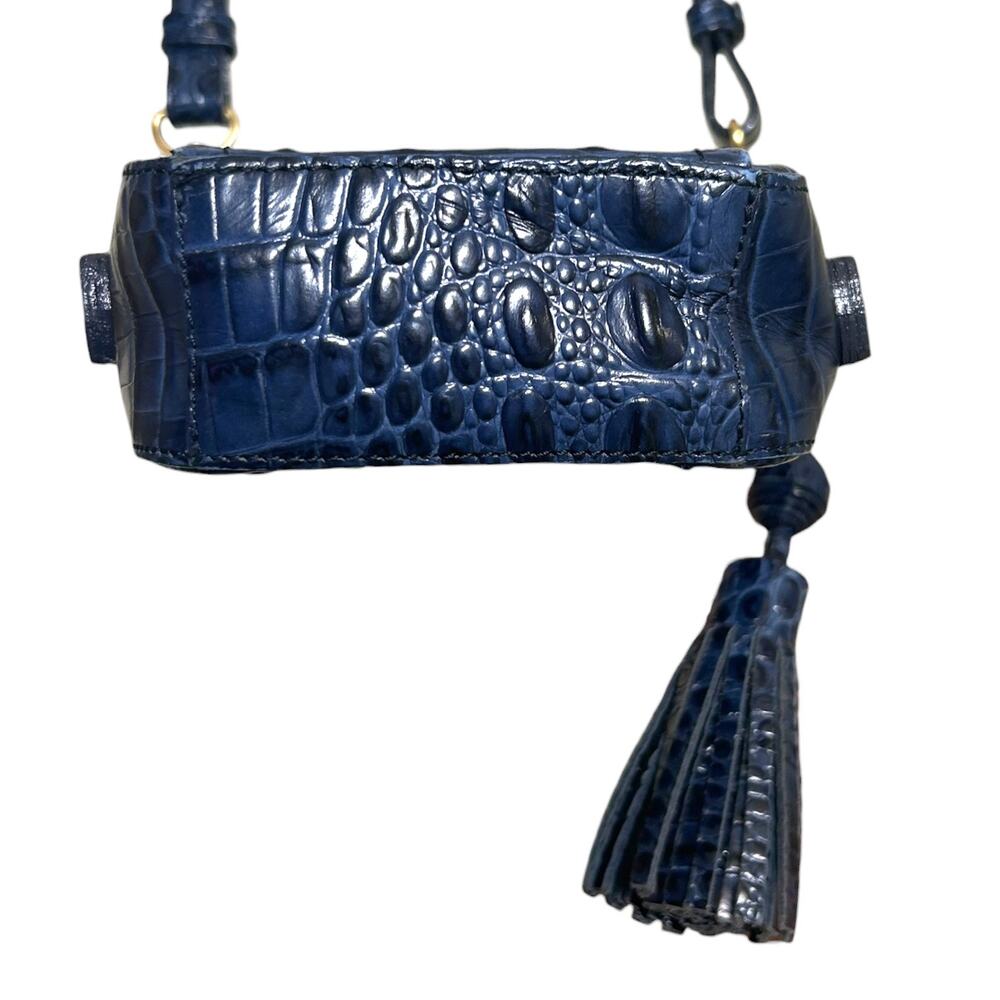 Brahmin, 'Sloane' Croc Small Camera, Phone Bag, Navy Melbourne, Genuine Leather - Picture 11 of 14